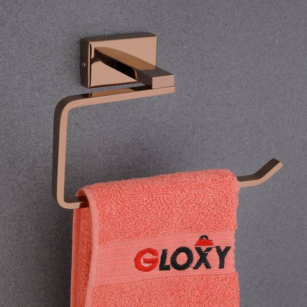 GLOXY Stainless Steel Napkin Holder for Washbasin Wall Mount Towel Ring for Bathroom 8 inch 1 Bar Towel Rod