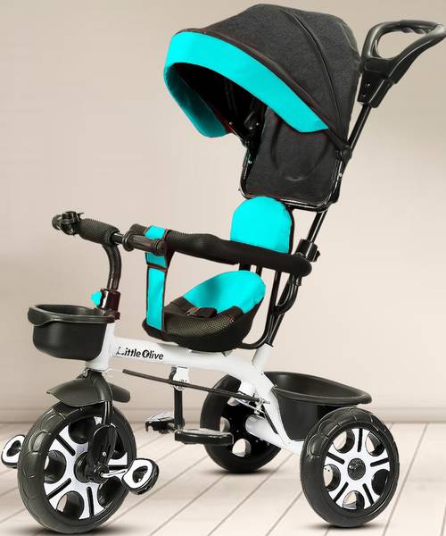 Little Olive Toy Tricycle, Bicycle, Cycle, Baby Cycle, Baby Tricycle Premium Tricycle with Canopy for Kids Tricycle