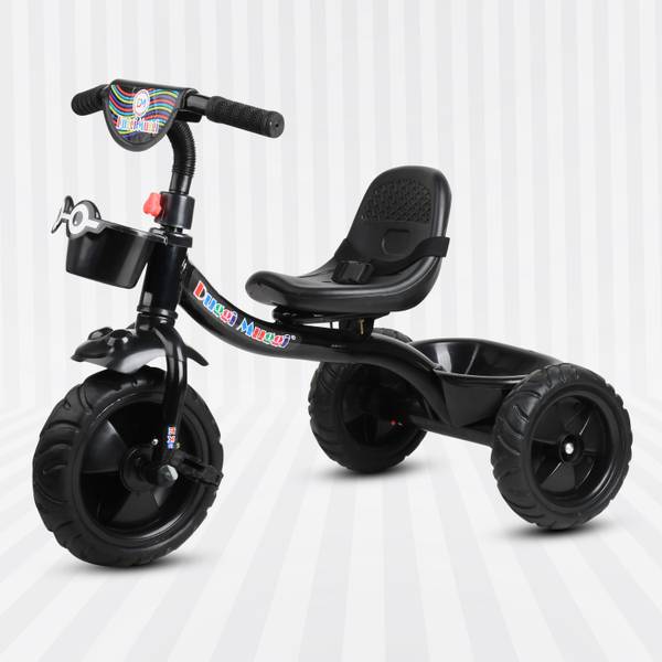 TOYSHOPPEE Tricycle with Basket Seat Belt Rubber Tyre Comfortable