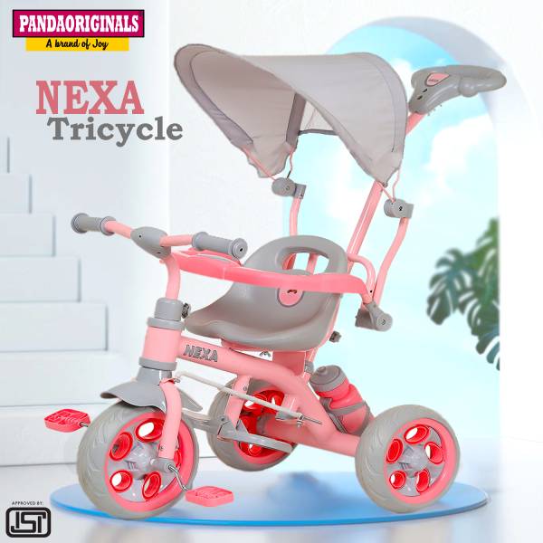 Pandaoriginals 3 IN 1 Tricycle With Canopy, Parent Handle, Sipper, Footrest, Safety Railing Tricycle