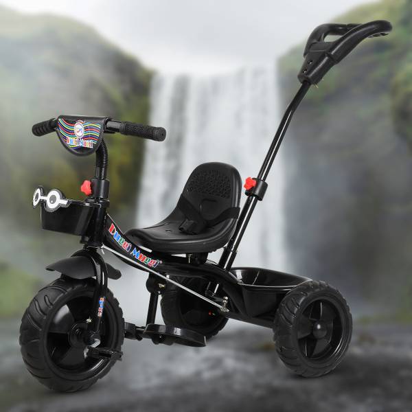 DUGGI MUGGI Stylish Tricycle with Back Puch Handle,Storage Basket and Safety Belt Black Trike for Boys and Girls Age Group 2 to 5 Years Tricycle Tricy...