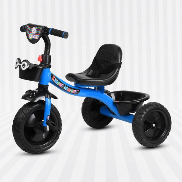 TOYSHOPPEE Tricycle with Basket Seat Belt Rubber Tyre Comfortable