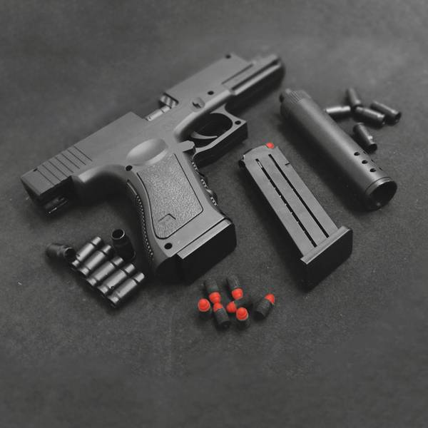 GEX THERMALSHOT SOFT BULLET PISTOL TOYGUN, JUMP EJECTING MAGAZINE-BLACK_01 Guns & Darts