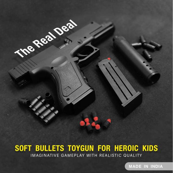 GEX Kids Toy Gun | Soft Bullet Toy Gun | Pull Back Action With Jump Guns & Darts