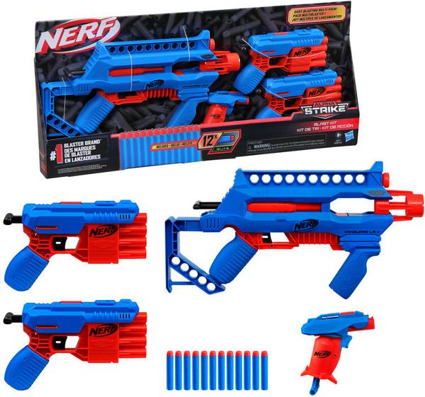 Nerf Alpha Strike Blast Kit, Dart-Blasting Multi-Pack, best gift set, Incl. 12 Darts Guns & Darts