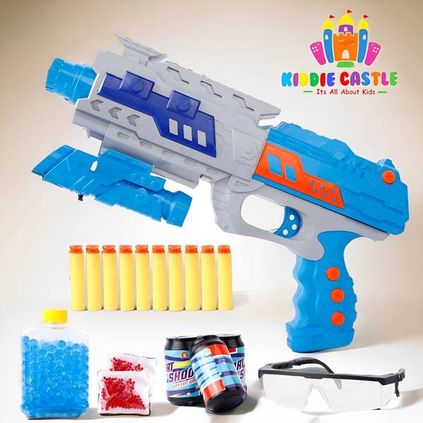 Kiddie Castle 3 in 1 Shooting Toy Gun with 10 Soft Darts & 600 Pcs