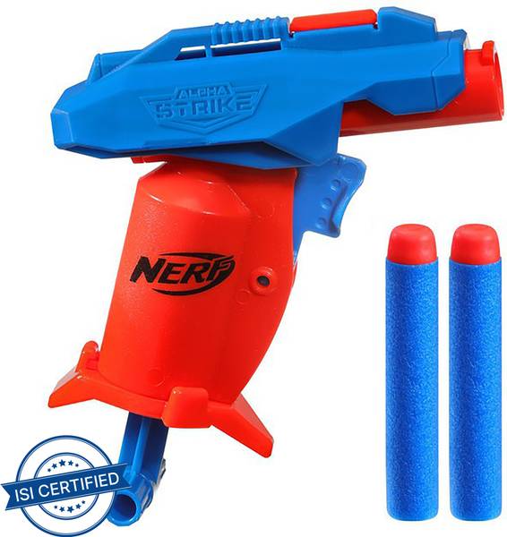 Nerf Alpha Strike Slinger SD-1 Single-Fire Dart Blaster and 2 Official Elite Foam Darts -Easy Load Prime Fire Guns &amp; Darts  (Multicolor)
