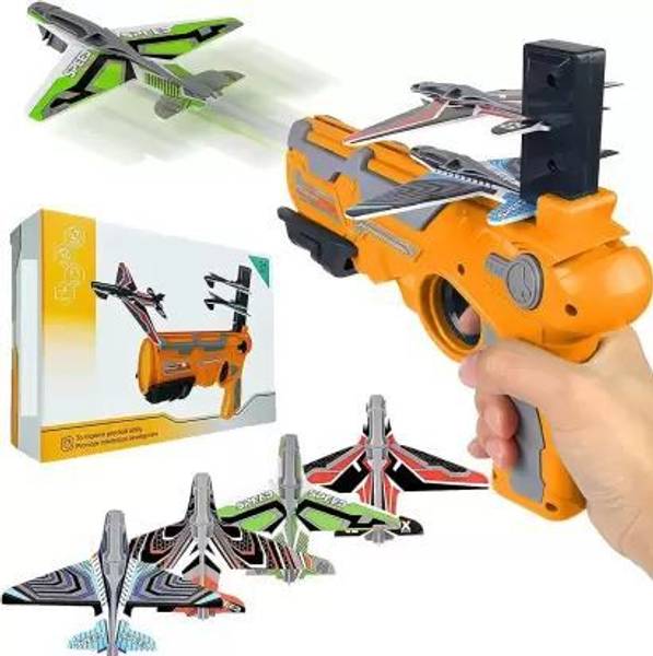 fenterprises Airplane Launcher Gun with Foam Glider Planes Air Battle