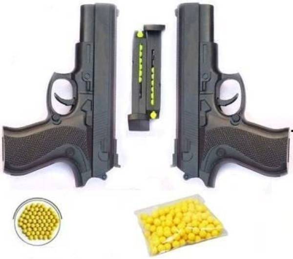 JSSHOME Toy Gun Pistol with 8 Round Barell and 6 mm Plastic 50 BB Bullet pack of 2 Guns & Darts