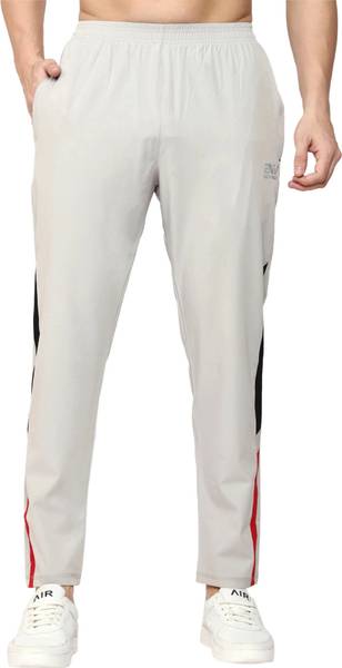 BeatWide Striped Men Grey Track Pants