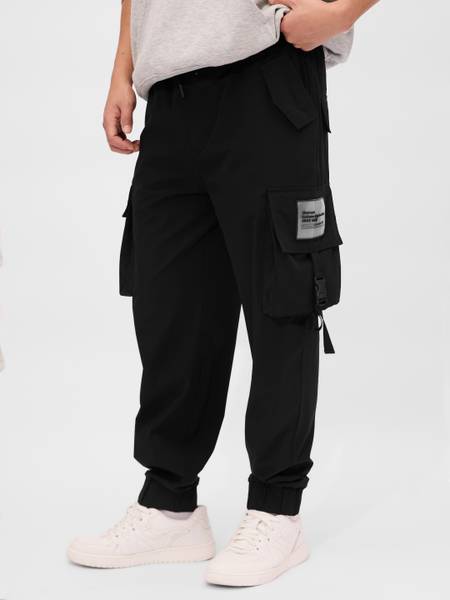The Souled Store Graphic Print Men Black Track Pants