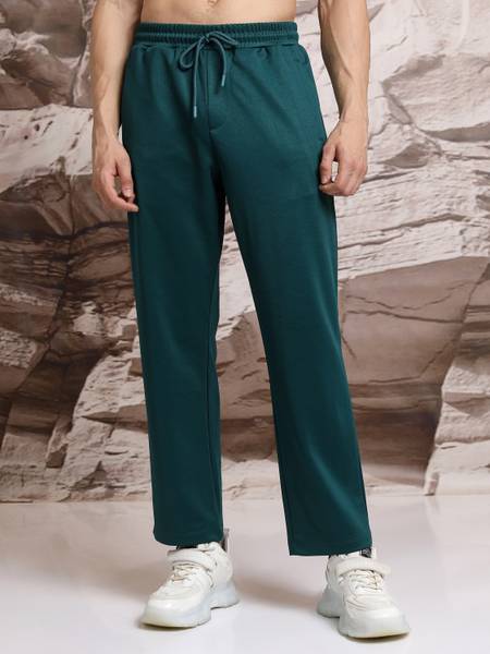 HIGHLANDER Solid Men Green Track Pants