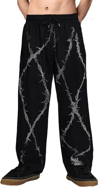 JUGULAR Printed Men Black Track Pants