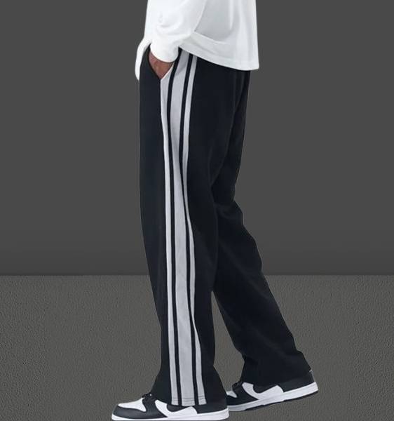 CULISH Solid Men Black Track Pants