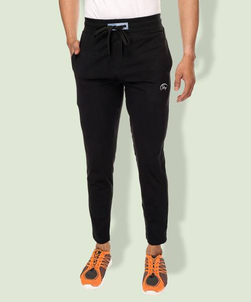 SKYKNIT Solid Men Black Track Pants Price History