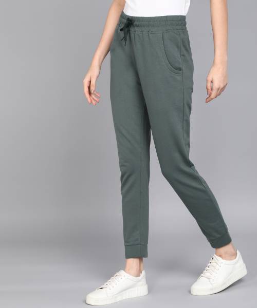 Alan Jones Solid Women Green Track Pants Price History