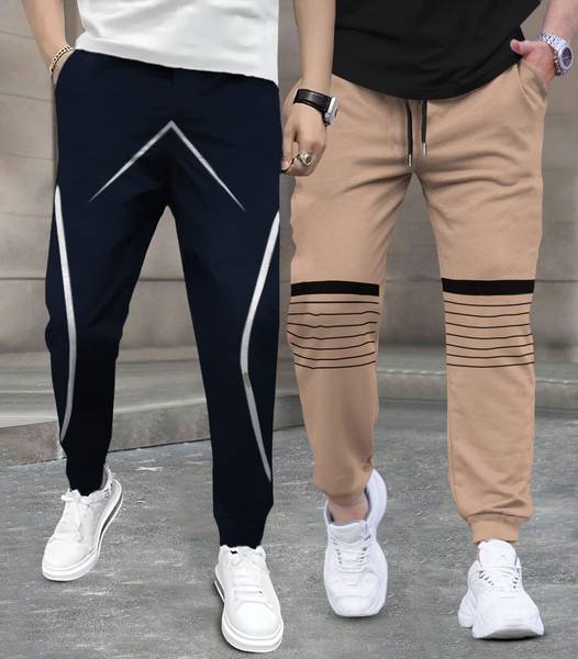 TRIPR Printed Men Blue, Beige Track Pants