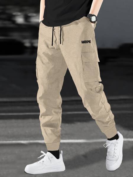 BLIVE Solid Men Beige Track Pants