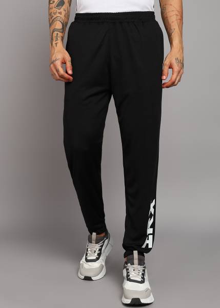 HRX by Hrithik Roshan Printed Men Black Track Pants