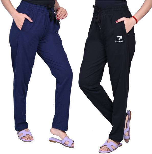 DITTOR Solid Women Blue, Black Track Pants