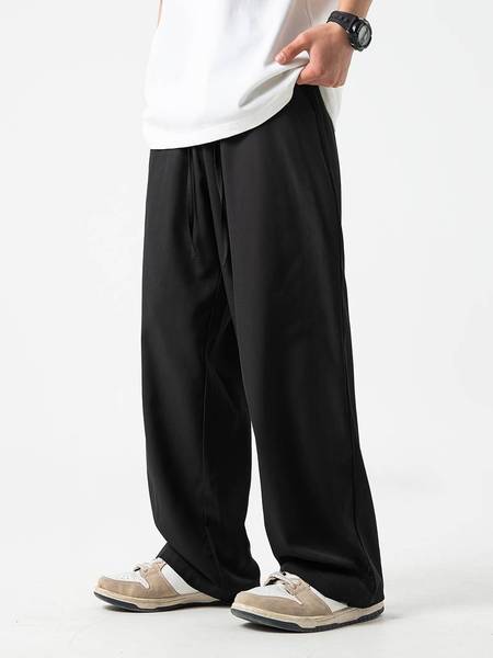 Dockstreet Solid Men Black Track Pants