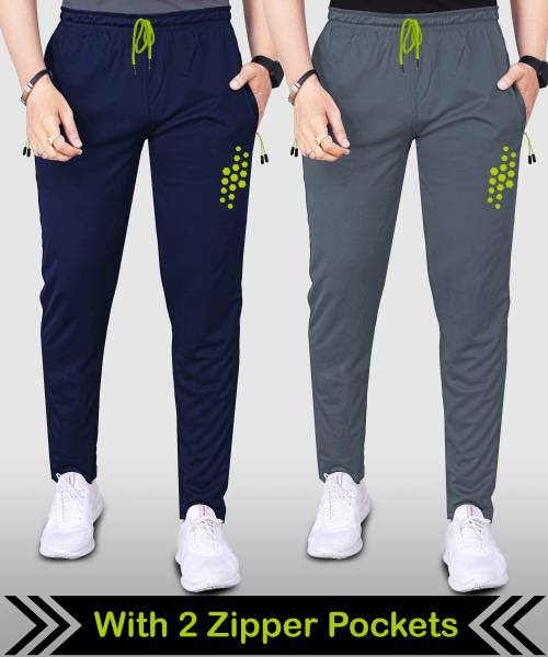 VeBNoR Printed Men Dark Blue, Grey Track Pants