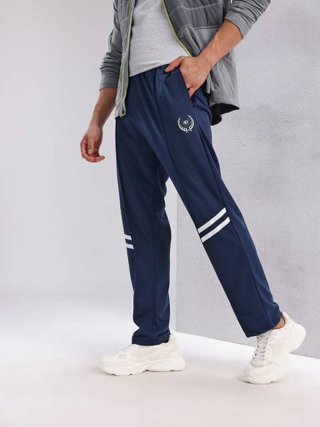 HRX by Hrithik Roshan Striped Men Blue Track Pants