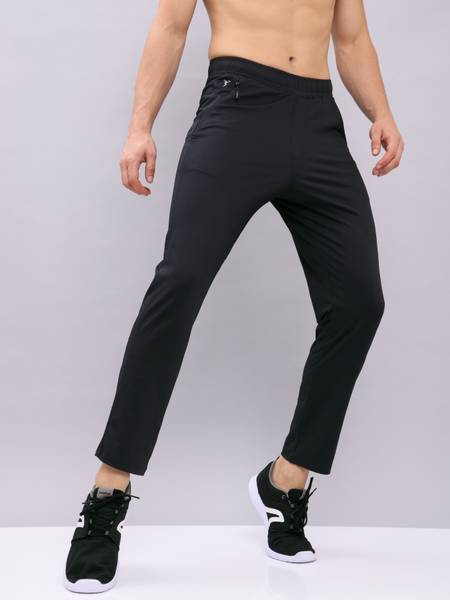 TECHNOSPORT Self Design Men Black Track Pants Price History