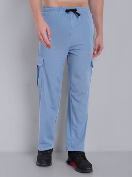 Go Devil Printed Men Light Blue Track Pants