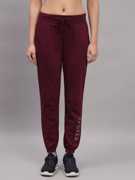 TRAZO Solid Women Maroon Track Pants