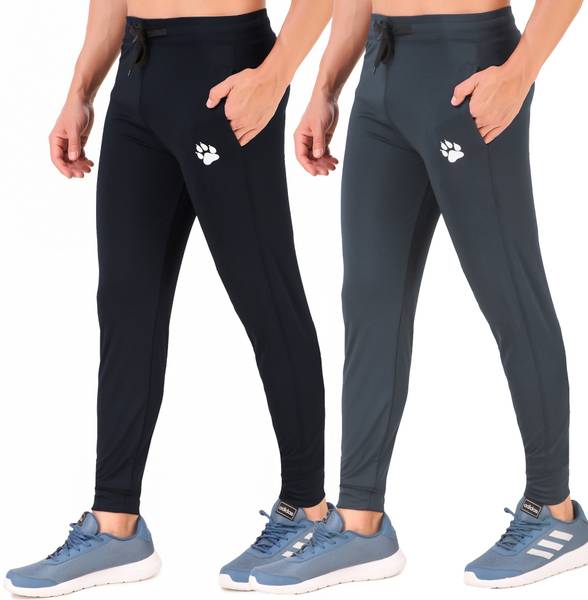 Wolf Runner Solid Men Black, Grey Track Pants