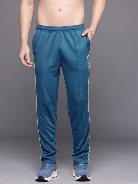 HRX by Hrithik Roshan Printed, Striped Men Blue Track Pants
