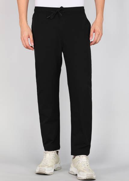 Fort Collins Solid Men Black Track Pants
