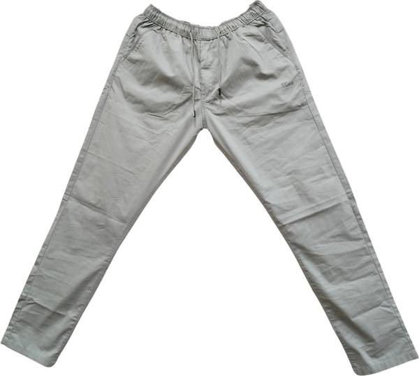 Kanchiro Solid Men Grey Track Pants