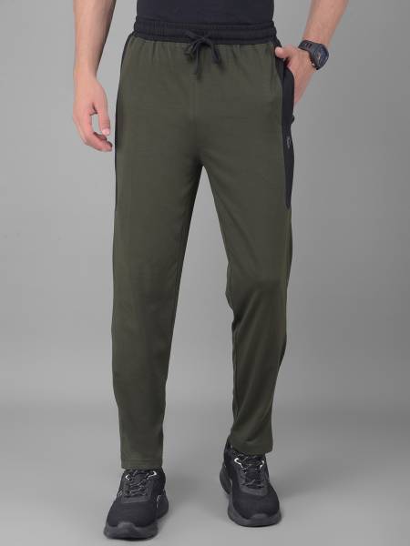 Dollar Solid Men Olive Track Pants