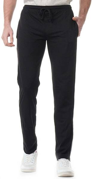 French Kleider Solid Men Black Track Pants