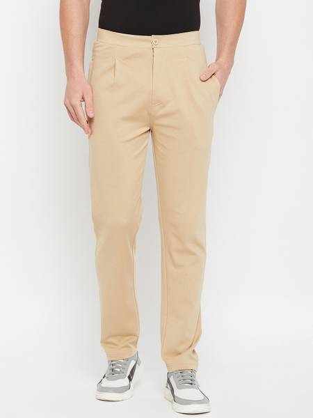 DUKE Solid Men Beige Track Pants