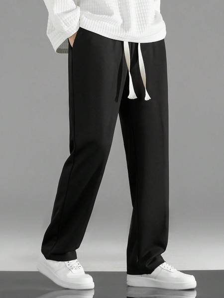 Adokedo Solid Men Black Track Pants