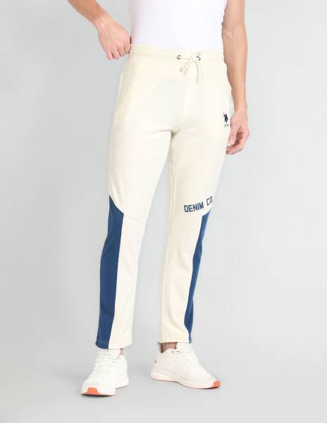 U.S. Polo Assn. Denim Co. Printed Men White, Blue Track Pants