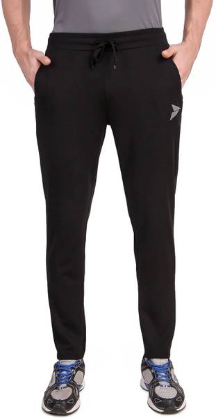 Fitinc Solid Men Black Track Pants