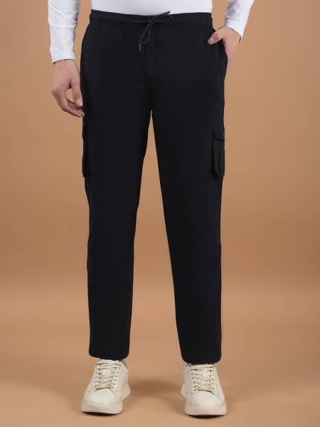 CANTABIL Solid Men Dark Blue Track Pants