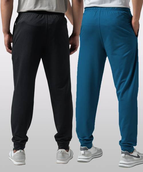 METRONAUT Self Design Men Black, Blue Track Pants