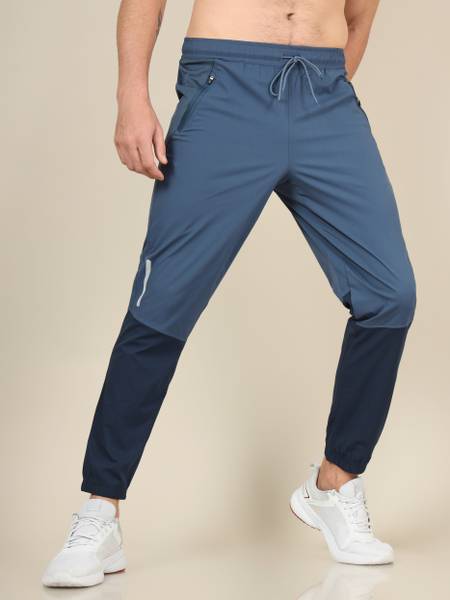 TECHNOSPORT Colorblock Men Blue Track Pants