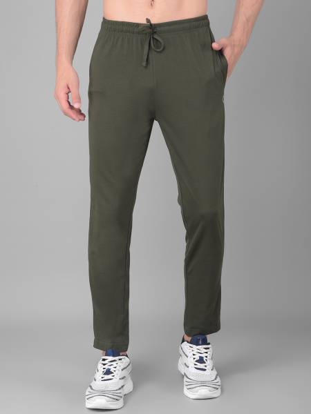 Dollar Solid Men Olive Track Pants