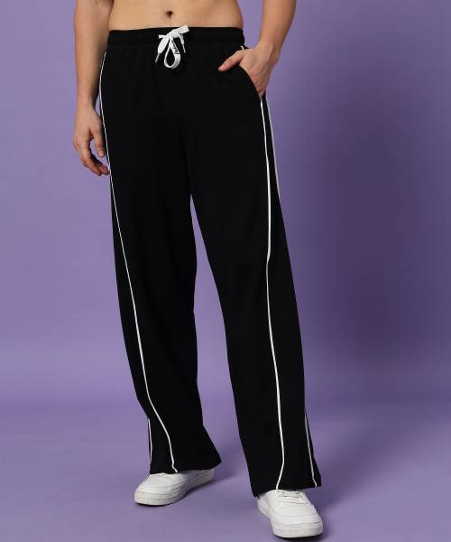 PockMAN Colorblock Men Black Track Pants