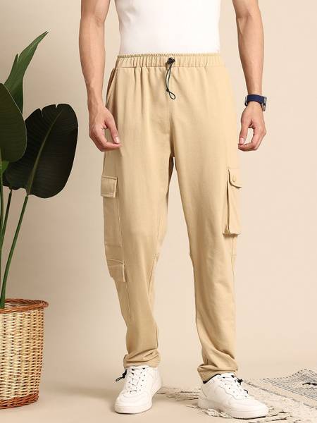 Mast & Harbour Solid Men Beige Track Pants