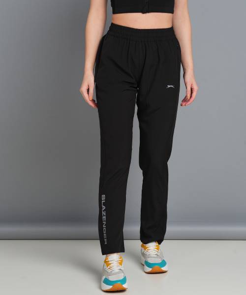 SLAZENGER Solid Women Black Track Pants Price History