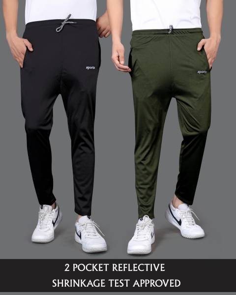 LAHEJA Self Design Men Black, Green Track Pants