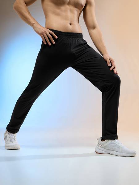 TECHNOSPORT Solid Men Black Track Pants