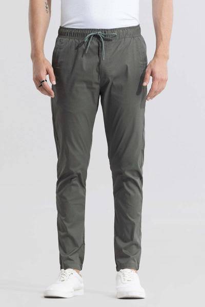 Snitch Solid Men Grey Track Pants